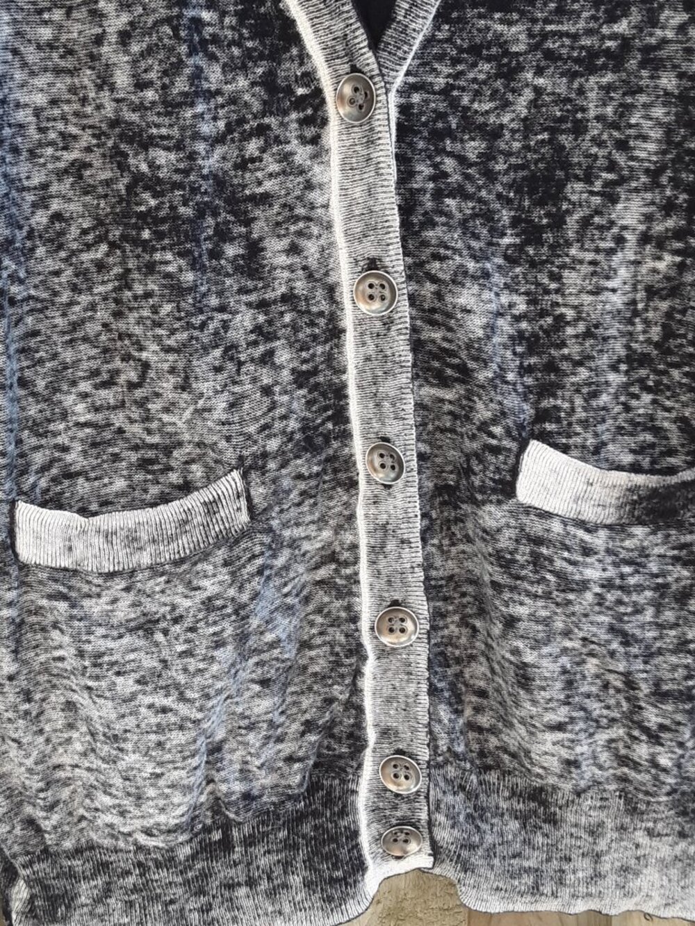 Dex Long Cotton Acid Wash Cardigan Size Small - Picture 2 of 7